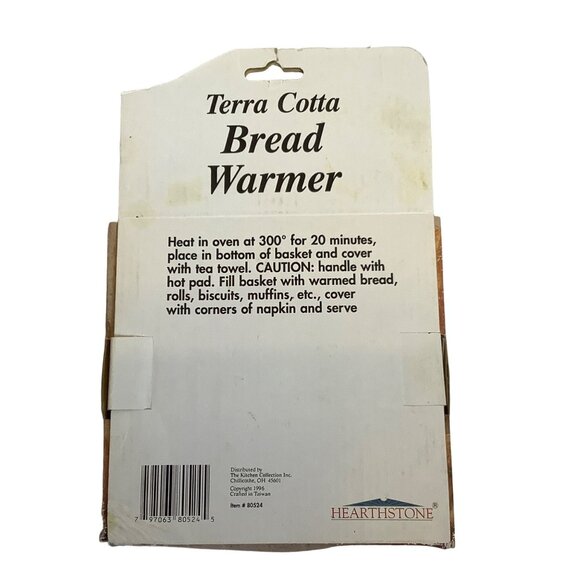 Vtg 1996 Terra Cotta Bread Warmer By Hearthstone Kitchen Collection In Box - Picture 5 of 5